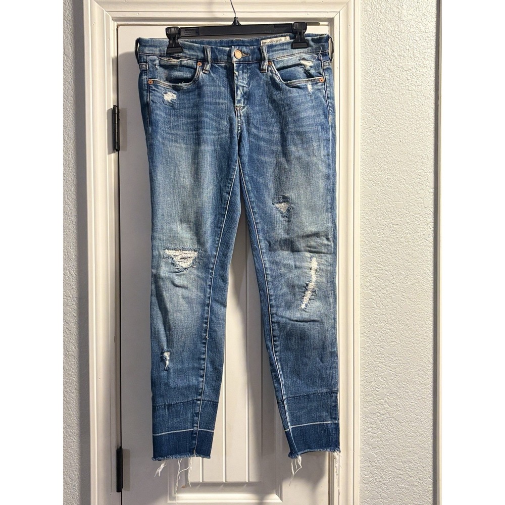 BLANK NYC Intro Skinny Raw Double Hem Cropped Jeans Size 28